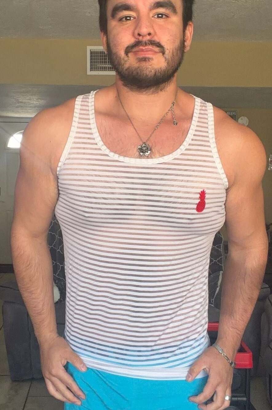 J.J. MALIBU White Sheer Striped Pineapple Tank Top